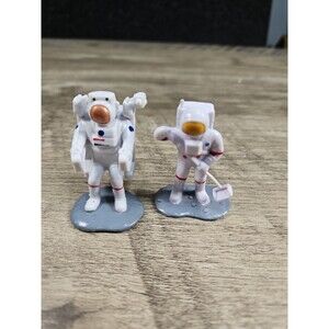 Set of 2 Mini Astronaut NASA Space Men PVC Figurers Cake Topper